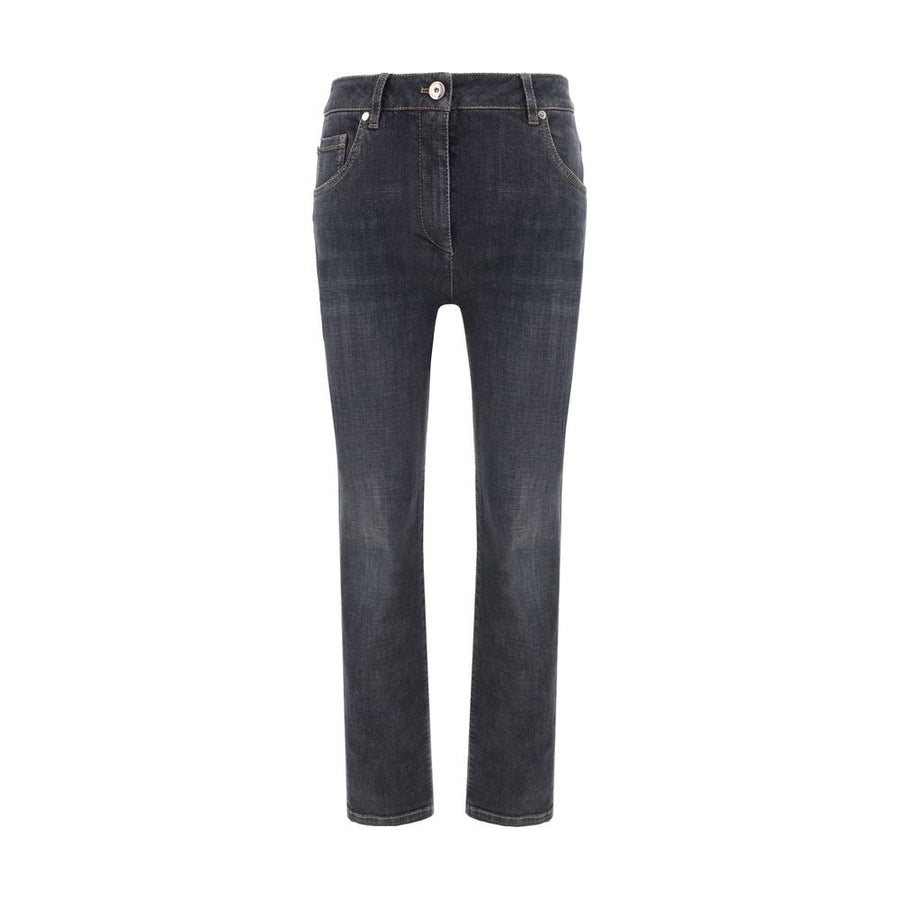 Black Cotton Skinny Jeans