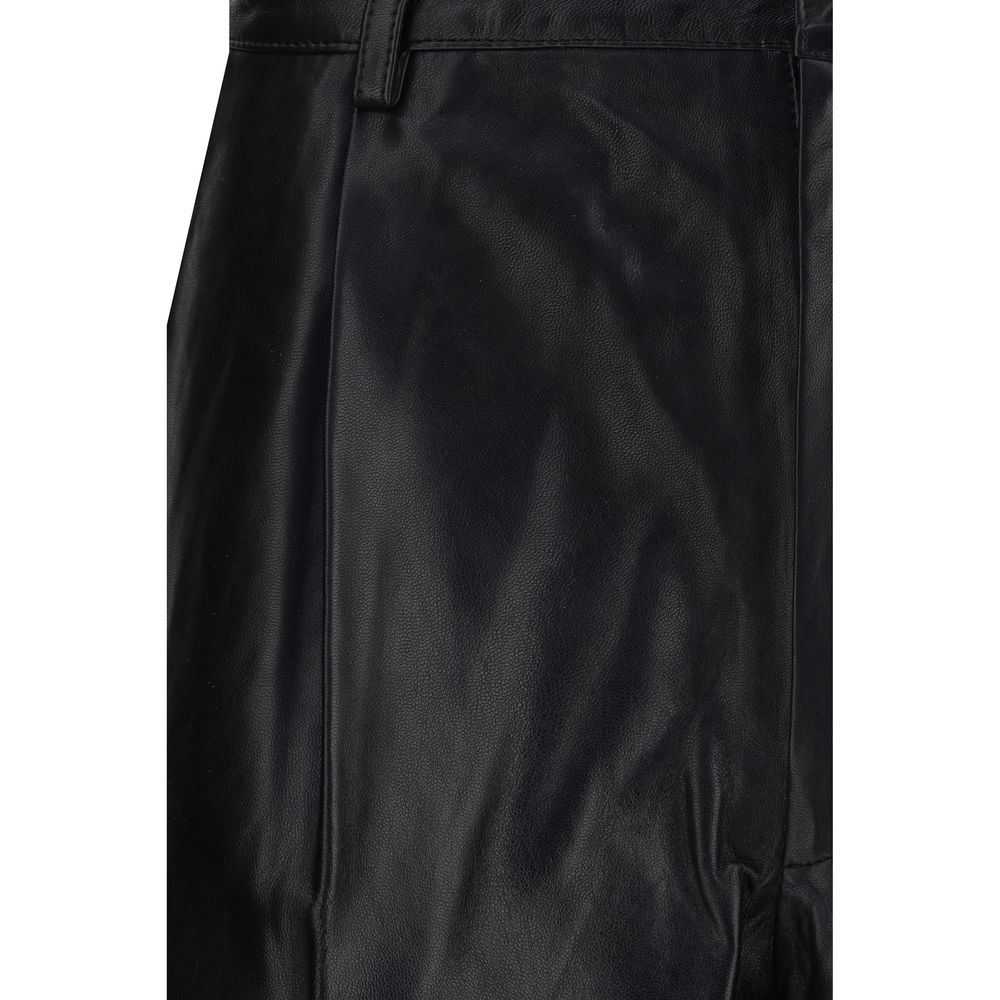 Black Calf Leather Bos Taurus Bermuda Shorts