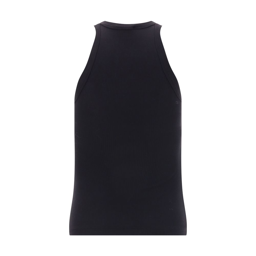 Black Cotton Sleeveles T-Shirt