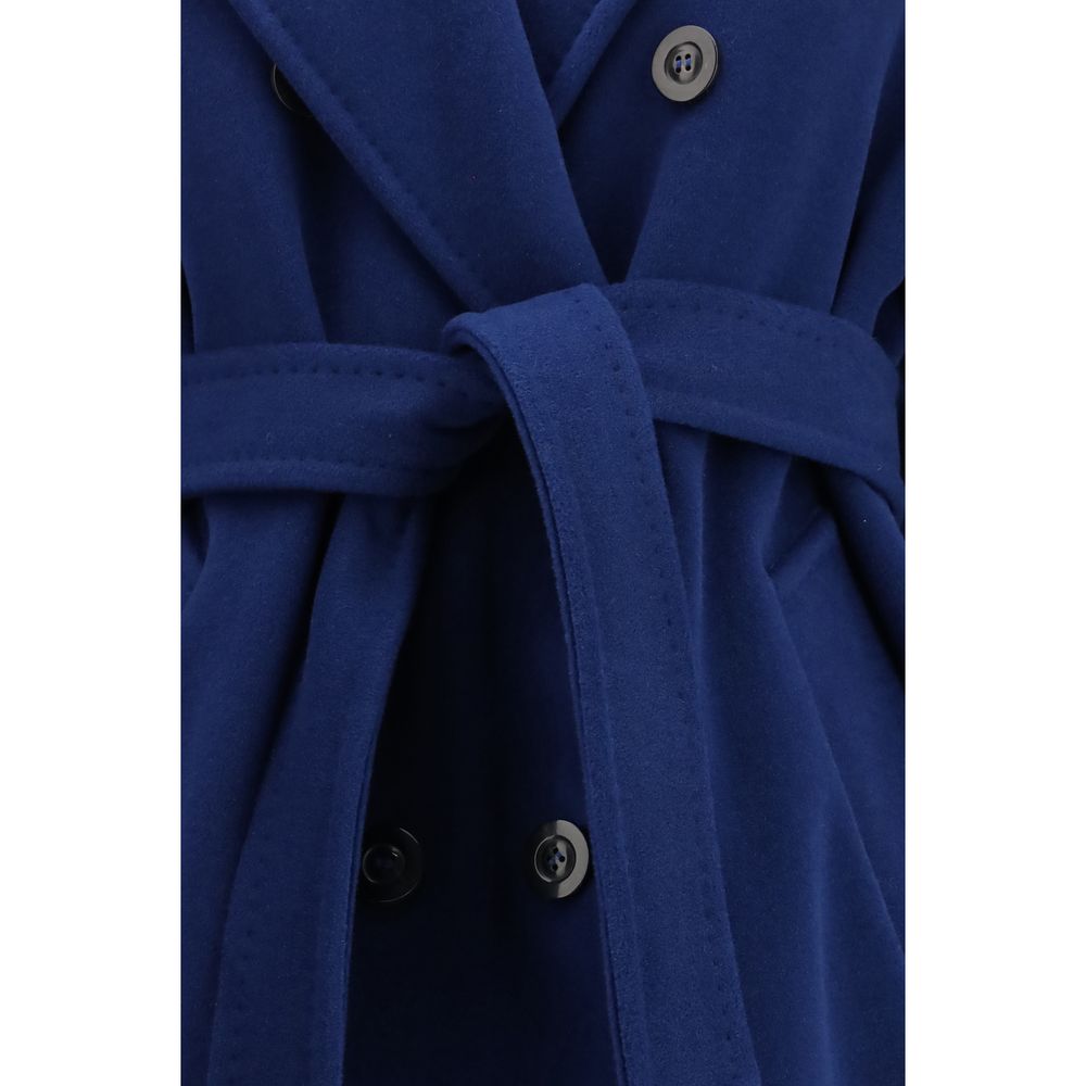 Blue Fleece Wool Coat