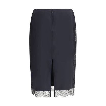 Black Silk Midi Skirt