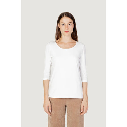 Cream Cotton Long Sleeve T-Shirt