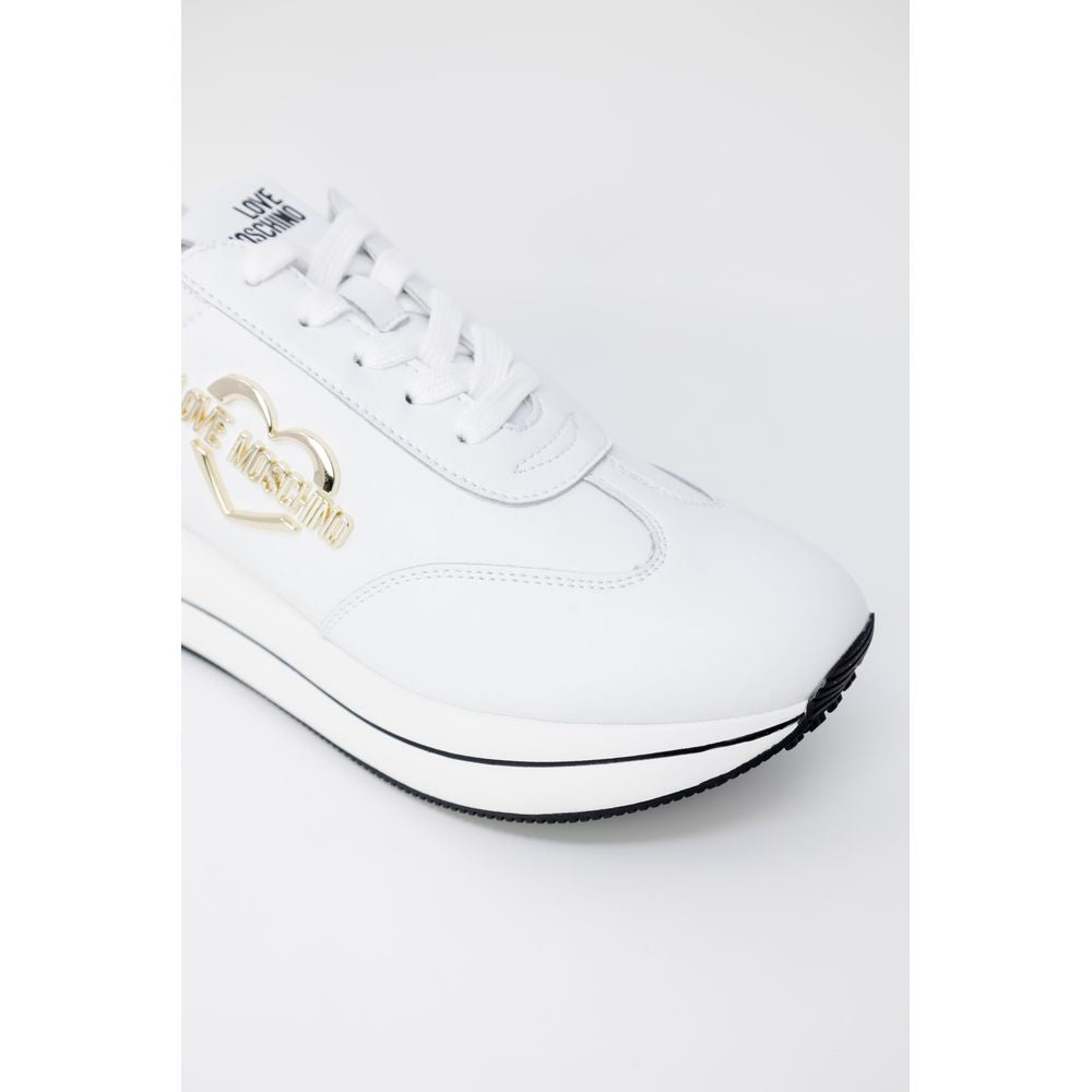 White Leather Low Top Sneakers