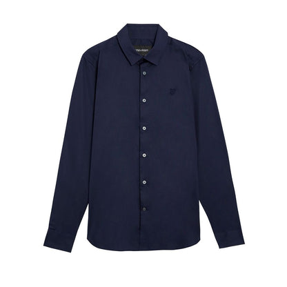 Blue Cotton Dress Shirt