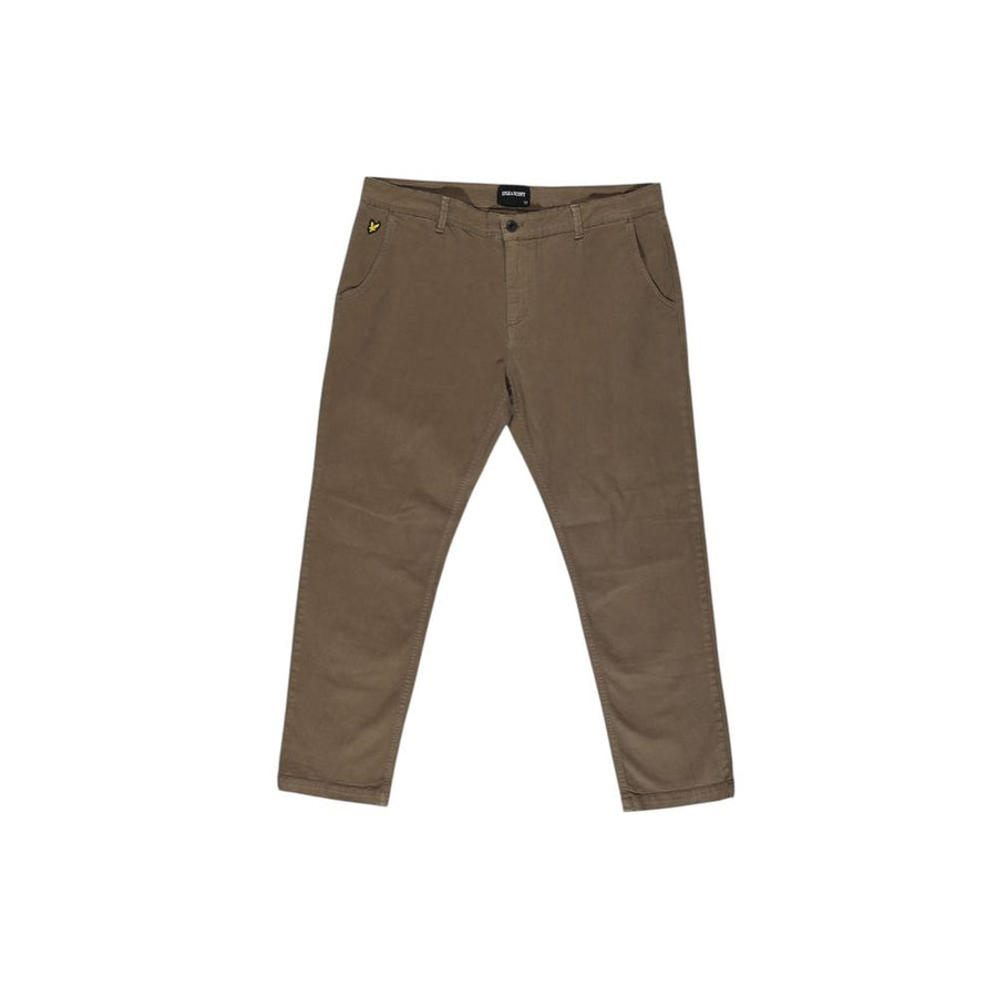 Beige Cotton Casual Pants