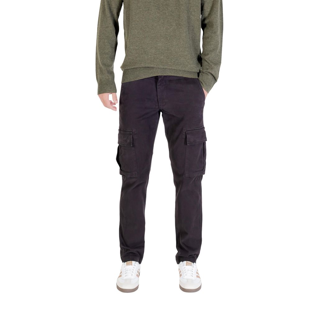 Black Cotton Cargo Pants