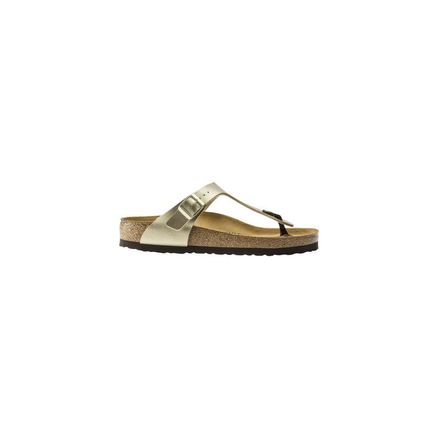Gold Synthetic Flat Sandals