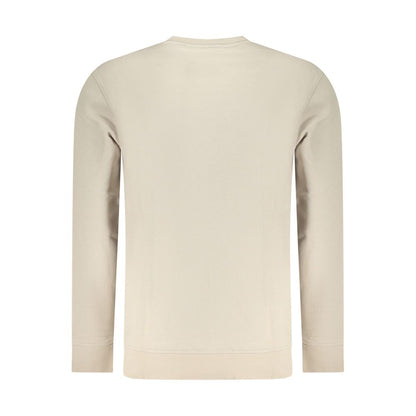 Beige Cotton Men Sweatshirt