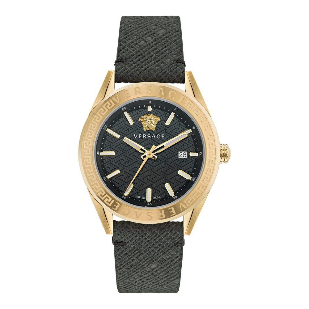 Black Leather Dress Watch