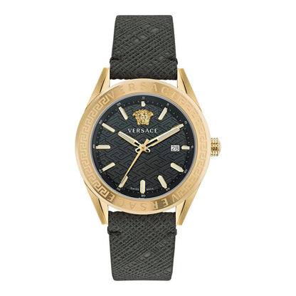 Black Leather Dress Watch