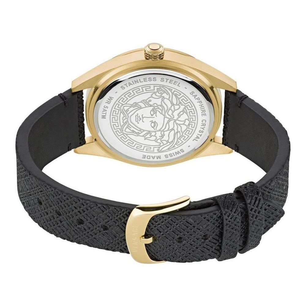 Black Leather Dress Watch
