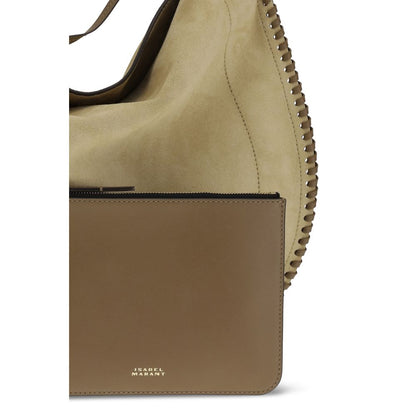 Beige Calf Leather Bos Taurus Shoulder Bag