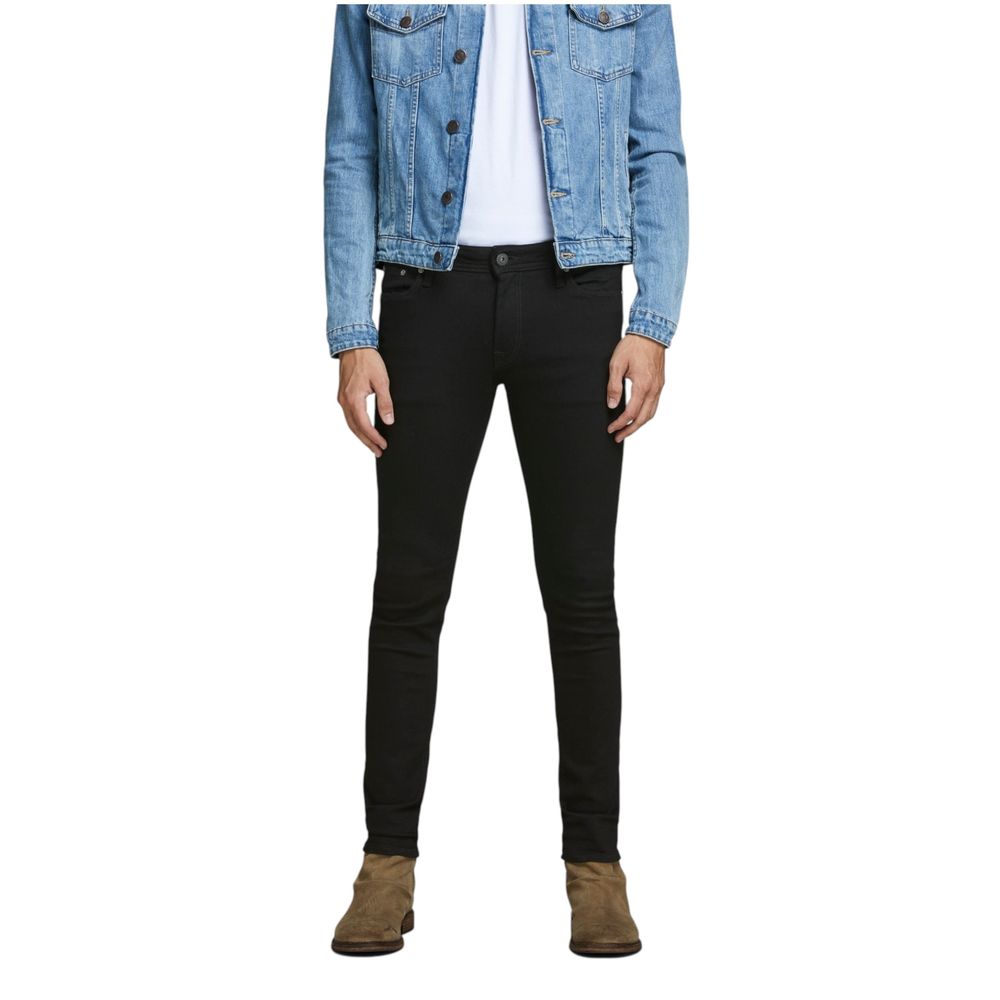 Black Cotton Skinny Jeans
