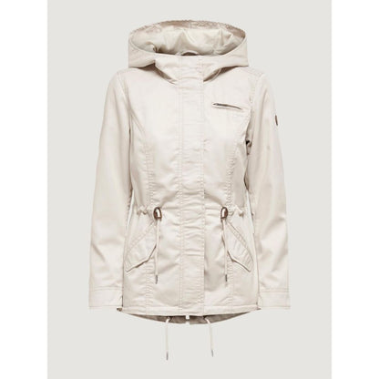 Beige Polyester Parka