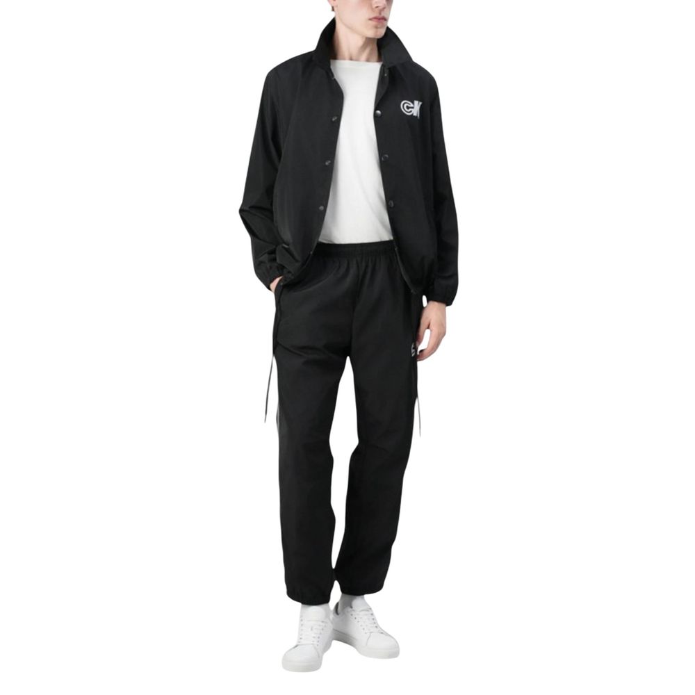 Black Polyester Joggers (Workout Pants)