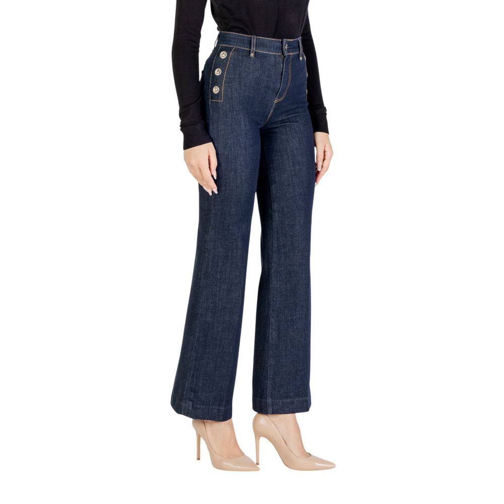 Blue Cotton Bootcut Jeans