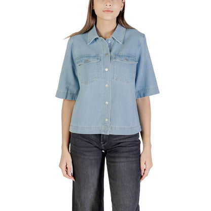 Light Blue Cotton Shortsleeve Shirt
