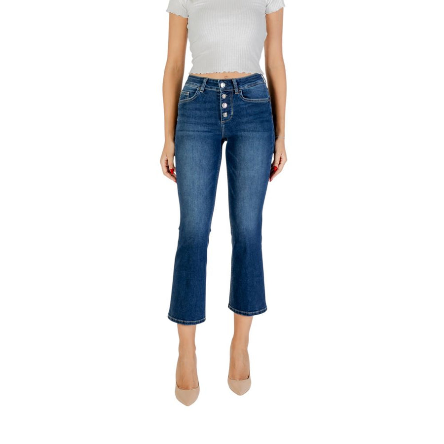 Blue Cotton Bootcut Jeans