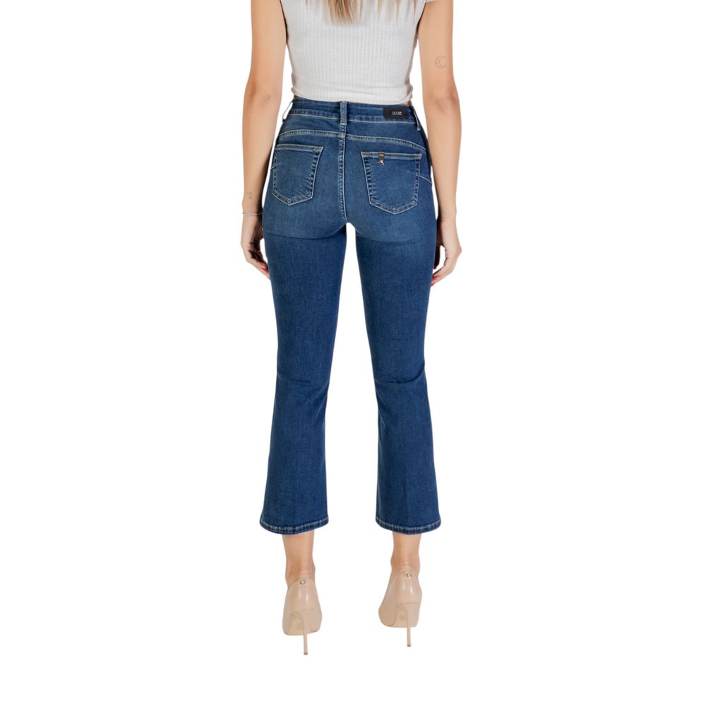 Blue Cotton Bootcut Jeans