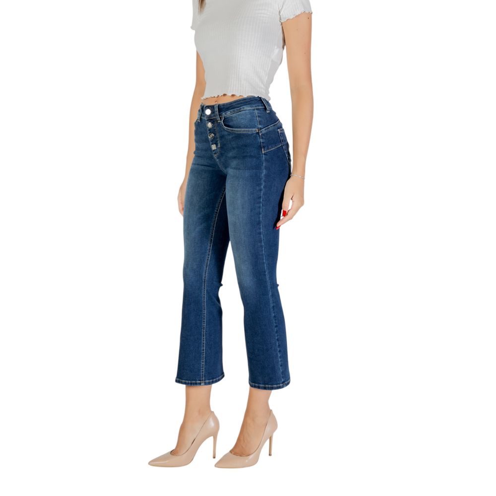 Blue Cotton Bootcut Jeans