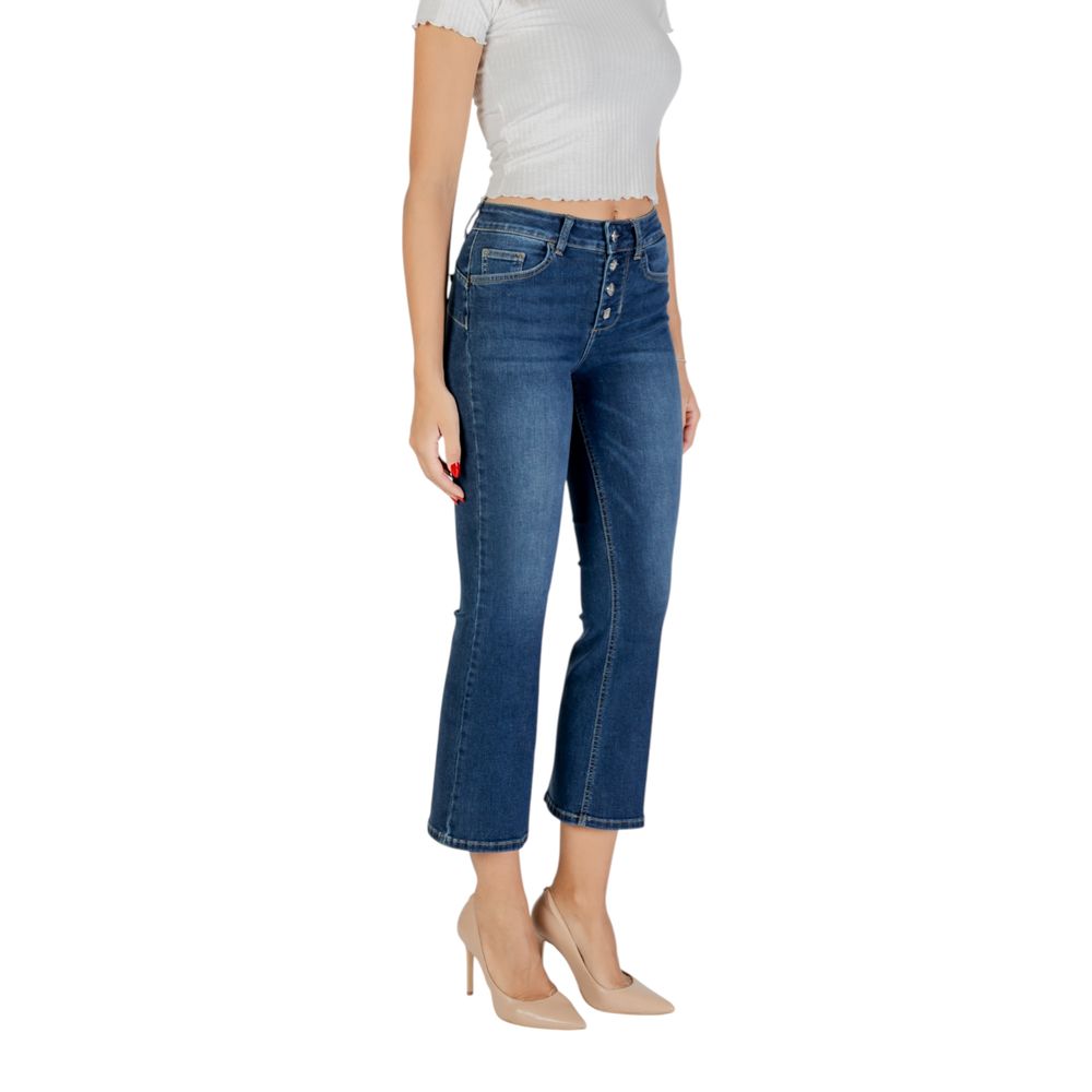 Blue Cotton Bootcut Jeans