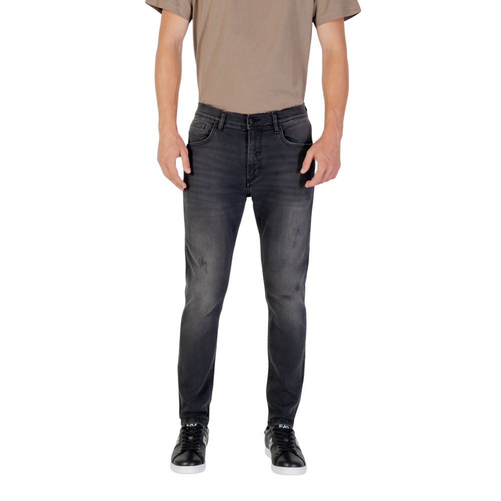 Black Cotton Relaxed Fit Jeans