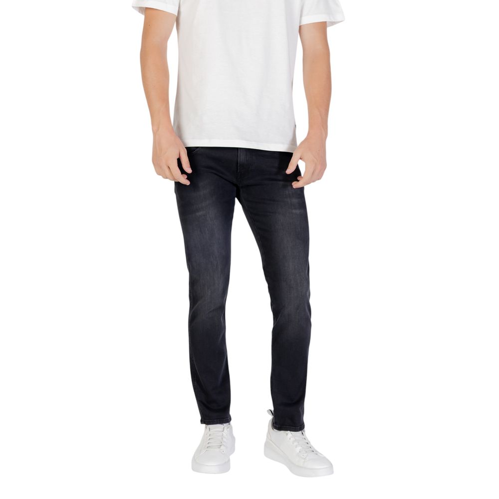 Black Cotton Skinny Jeans