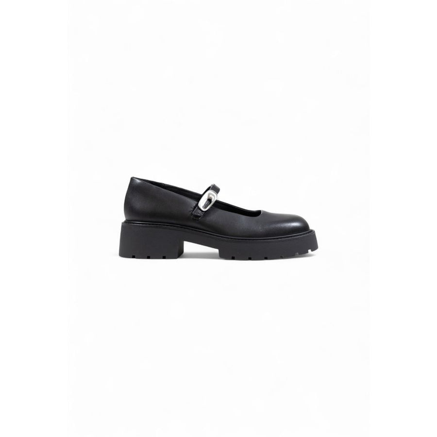 Black Leather Platform Pumps