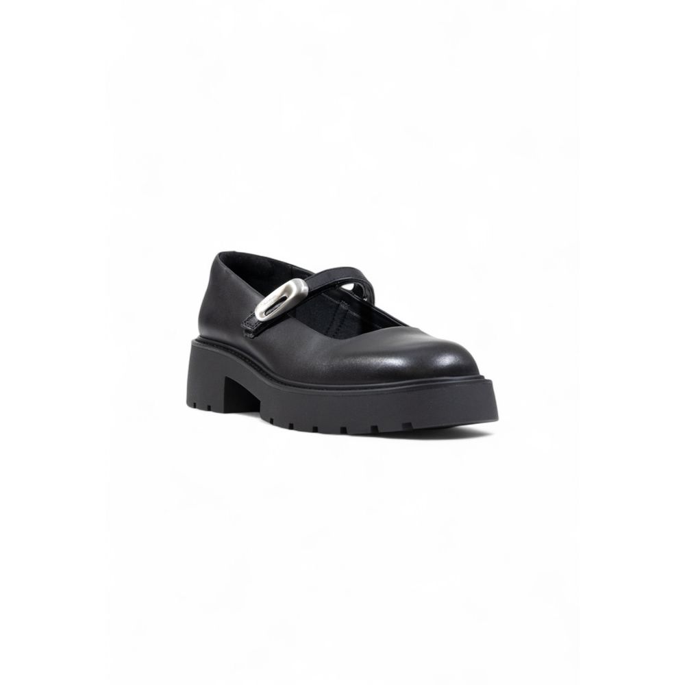 Black Leather Platform Pumps