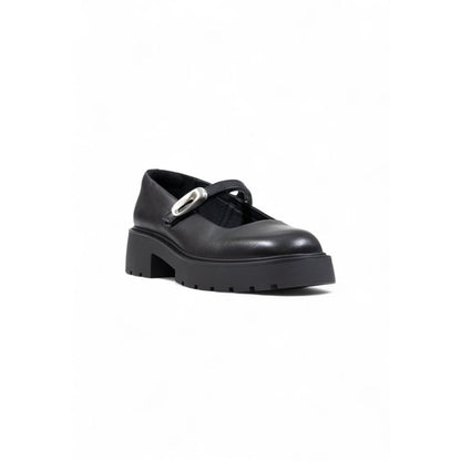 Black Leather Platform Pumps