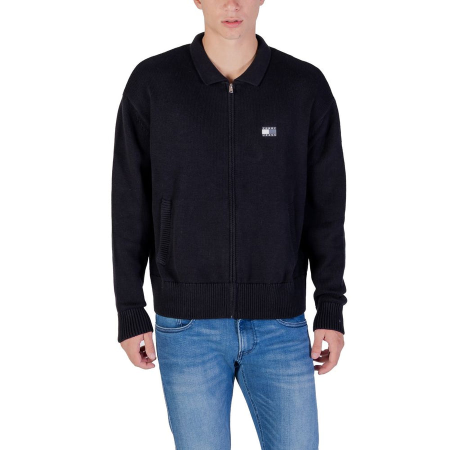 Black Recycled Cotton Cardigan