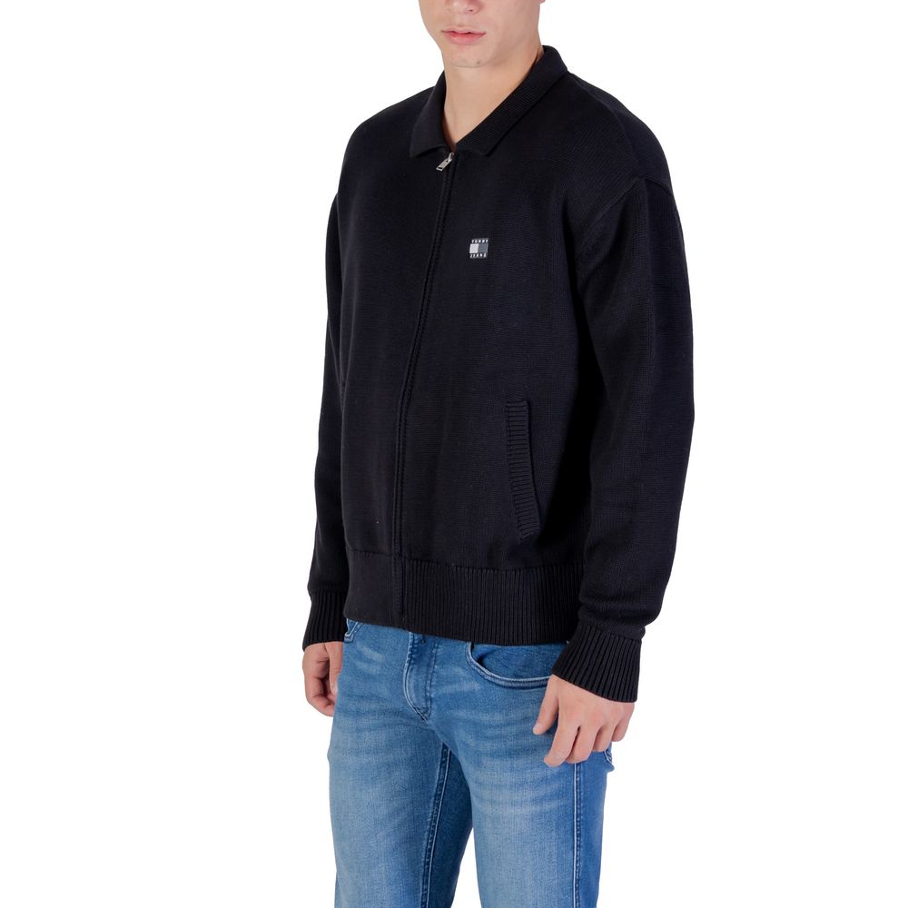 Black Recycled Cotton Cardigan