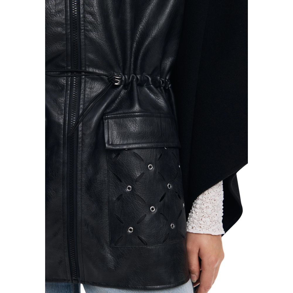 Black Polyester Jackets And Coat