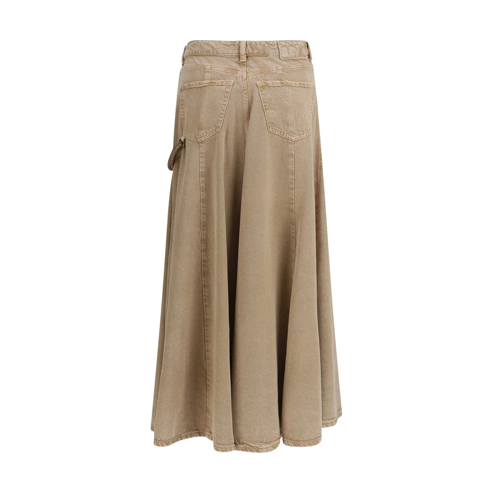 Beige Denim Skirt