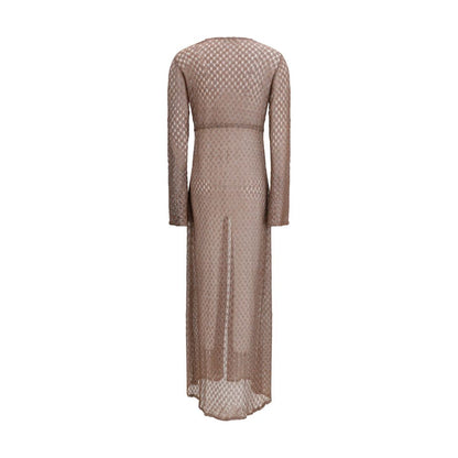 Brown Viscose Casual Dress