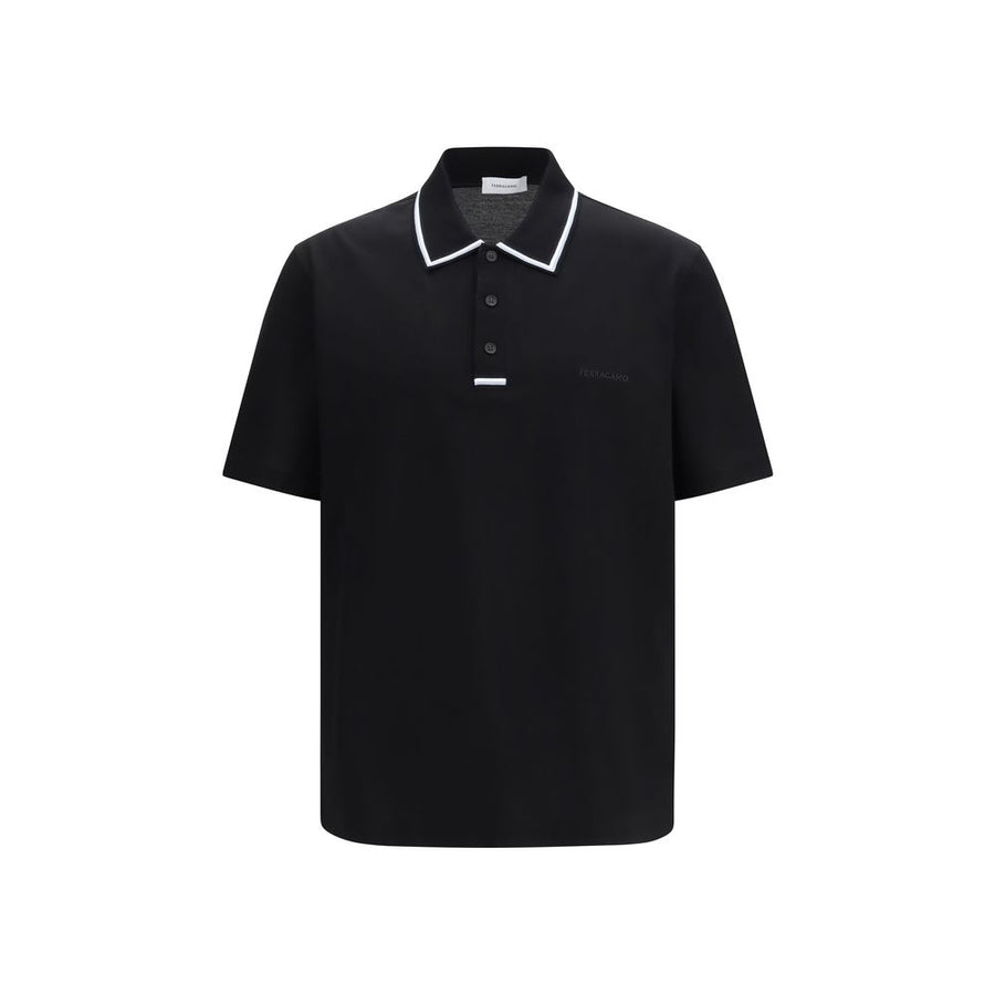 Black Cotton Polo Shirt