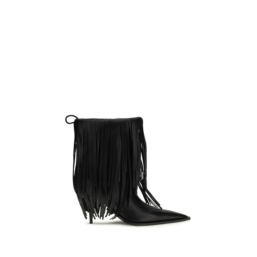 Black Calf Leather Bos Taurus Ankle Boots