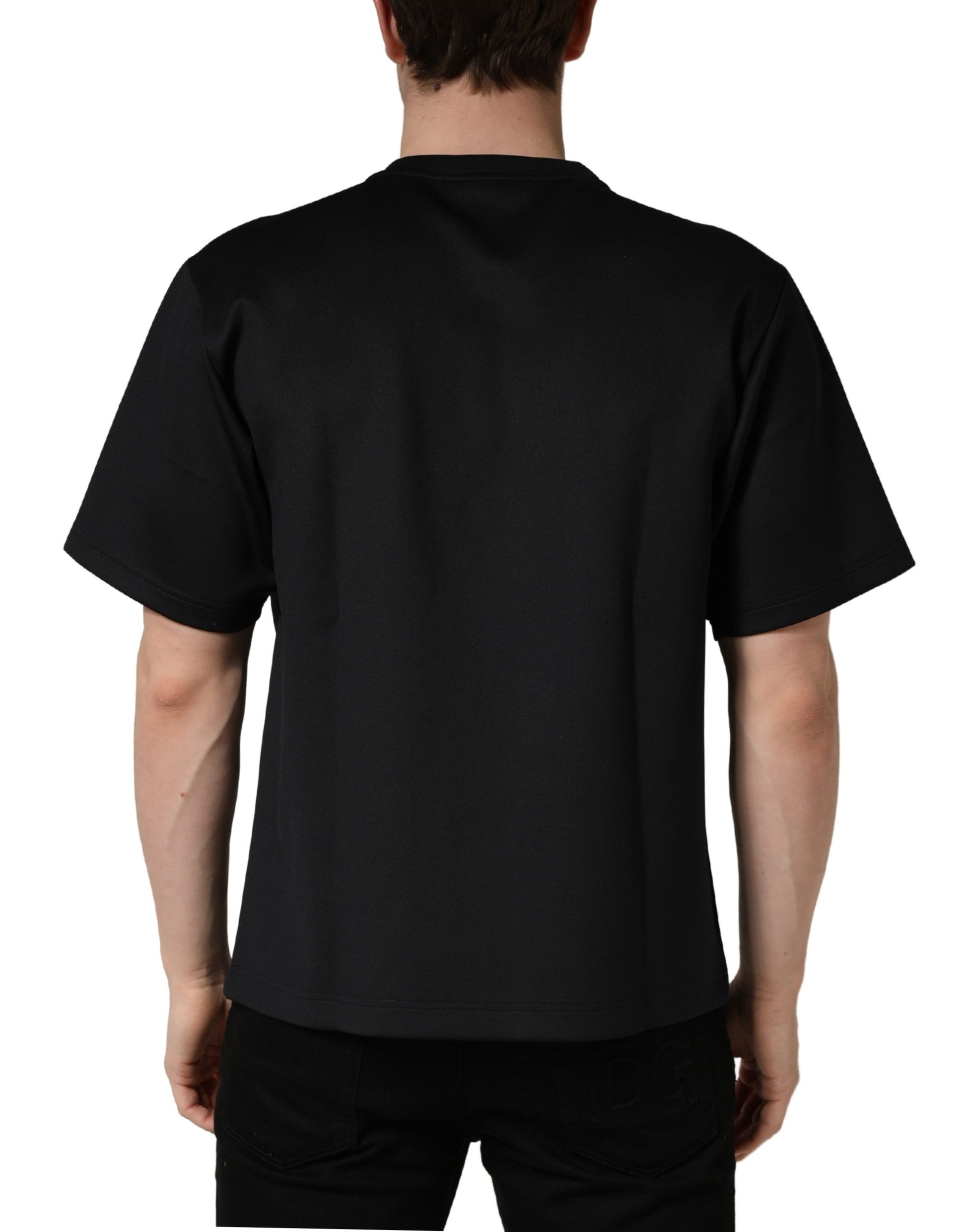 Black Have Fun Embellished Crew Neck T-shirt
