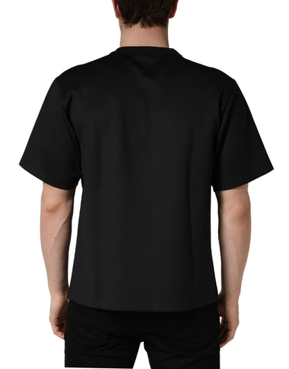 Black Have Fun Embellished Crew Neck T-shirt