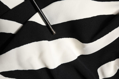 Black White Zebra Print CadyCalf Length Dress