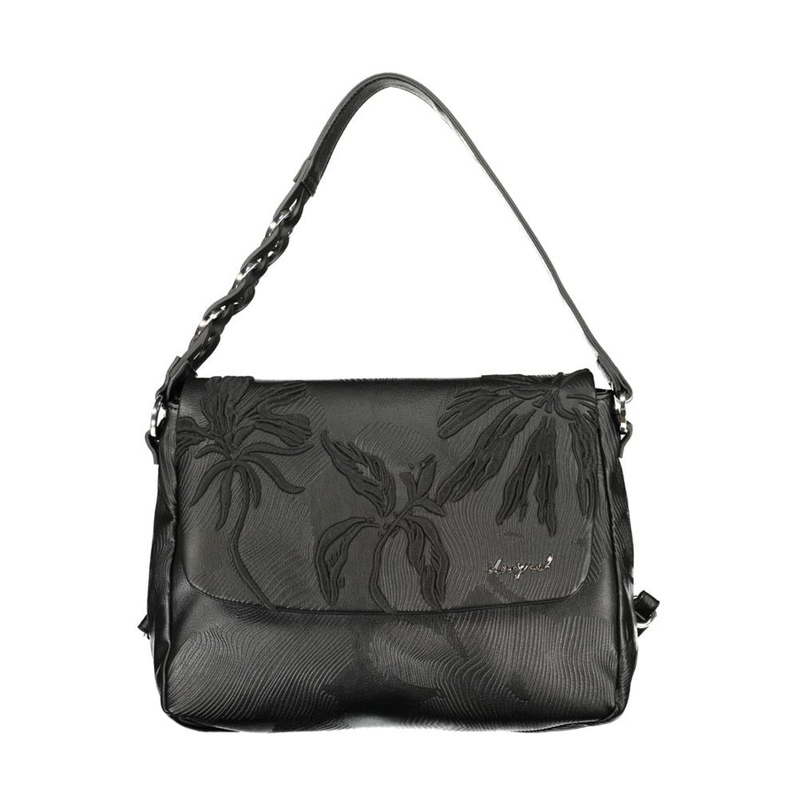 Black Polyurethane Women Backpack