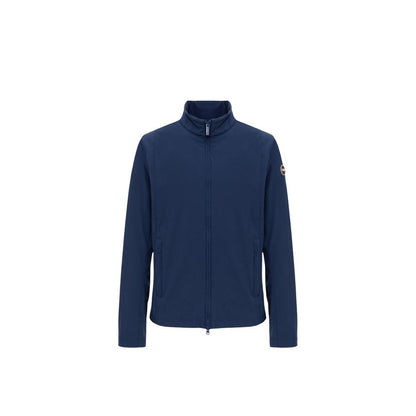 Blue Polyester Full-Length Jacket