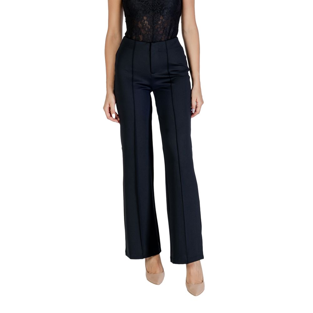 Black Polyamide Flared Pants