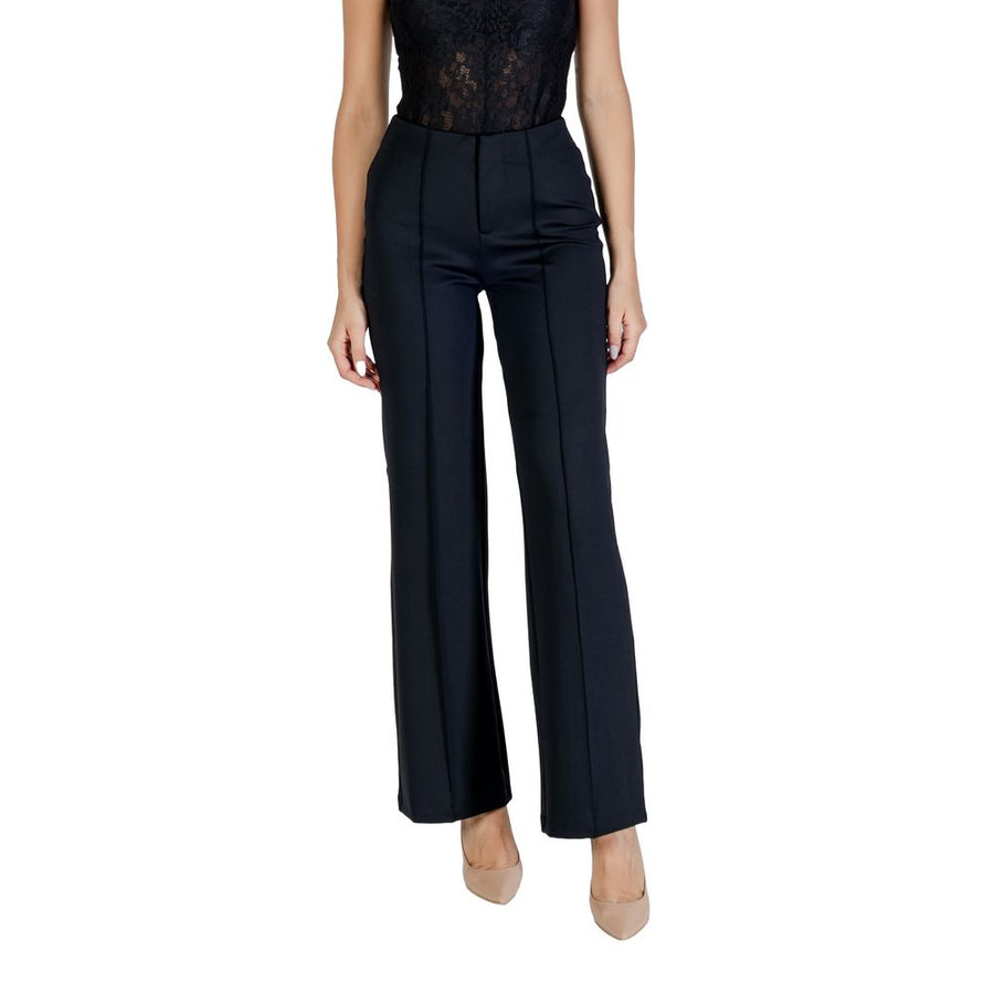 Black Polyamide Flared Pants