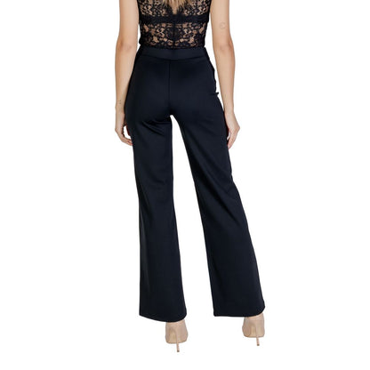 Black Polyamide Flared Pants