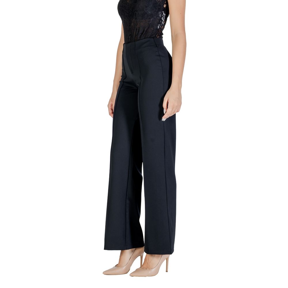 Black Polyamide Flared Pants
