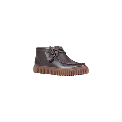 Brown Leather Lace-Up Boots