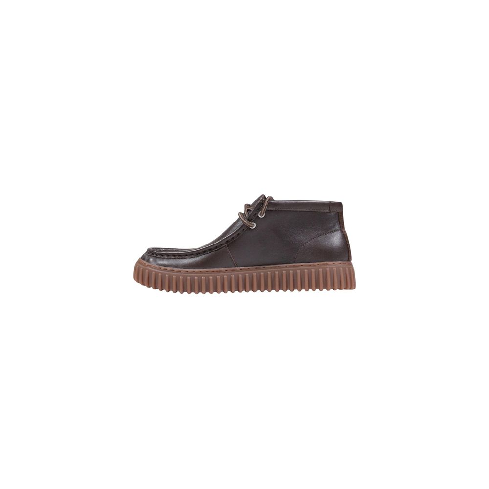 Brown Leather Lace-Up Boots