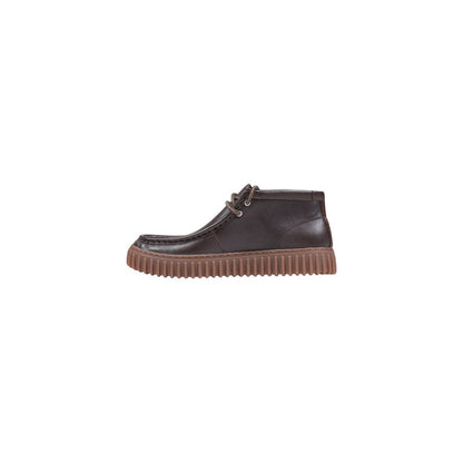Brown Leather Lace-Up Boots