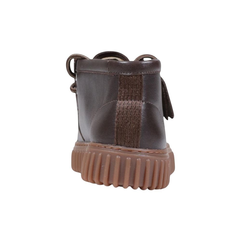 Brown Leather Lace-Up Boots